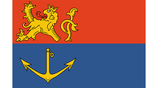 Vlag gemeente Venlo - in kleur op transparante achtergrond - 600 * 337 pixels 
